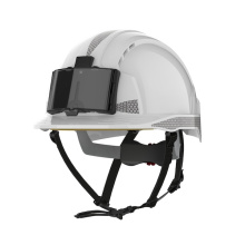 CASQUE CHANTIER MEGALITE BLANC +PORTE BADGE + JUGUL 4PTS +LUN